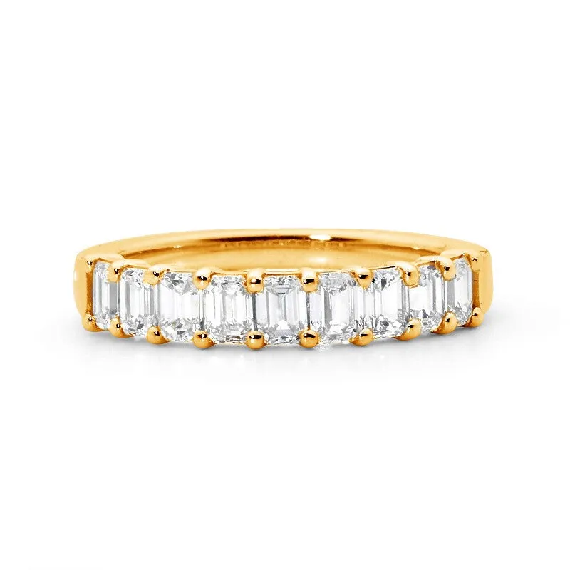 Emerald cut eternity ring