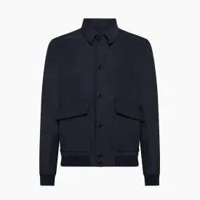 Ennio tech wool bomber with shirt collar