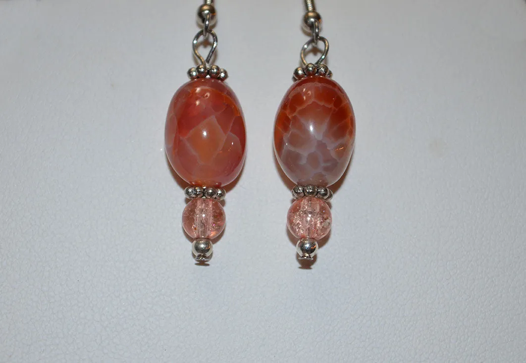 Fire Agate Necklace and Earring Set