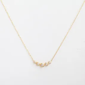 Five Round Diamond Bezel Necklace