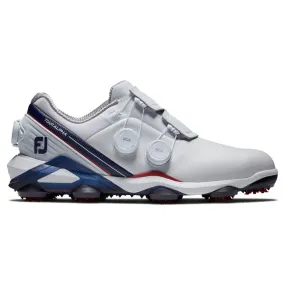 FootJoy Men's Tour Alpha Triple BOA Golf Shoes - White/Red/Navy