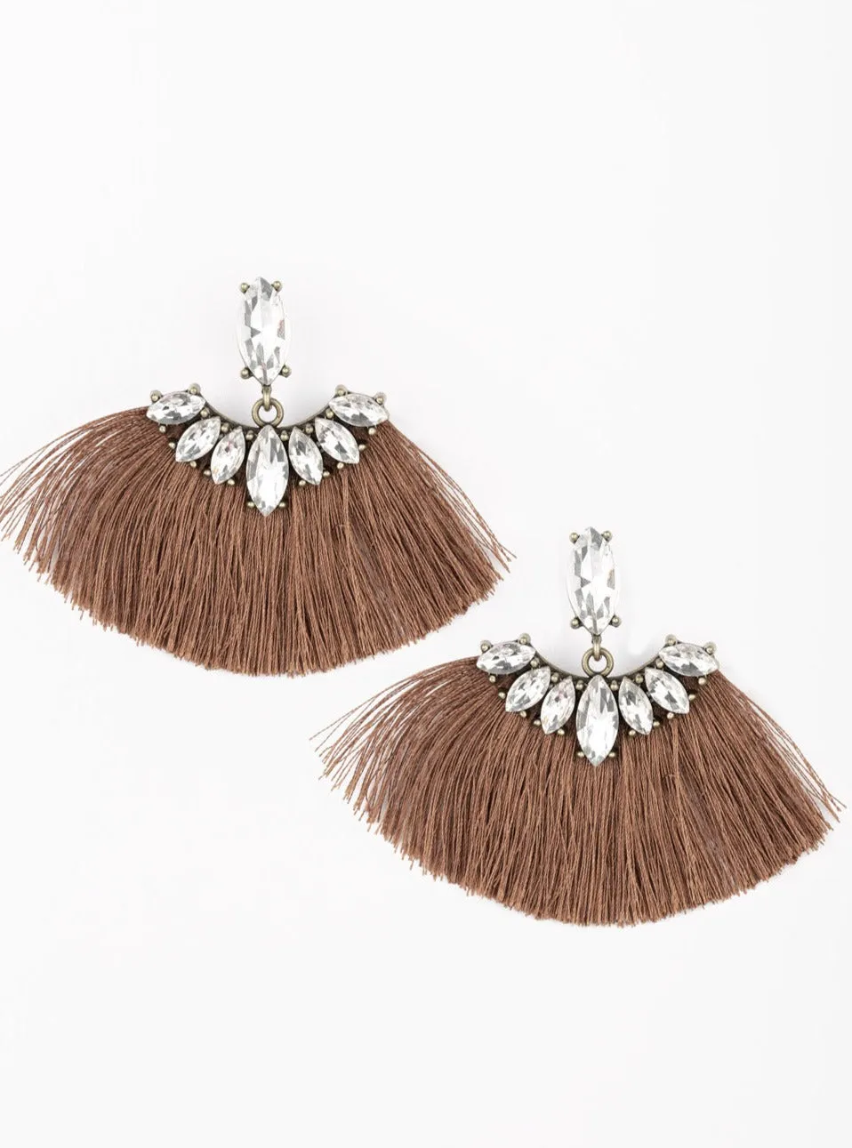 Formal Flair Brown Post Earrings