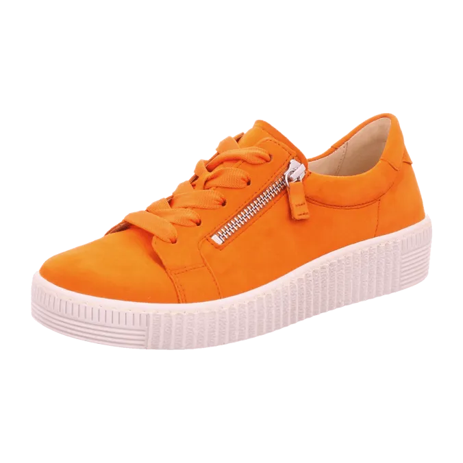 GABOR 43.334.13 NUBUK ORANGE TRAINERS