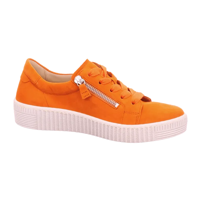 GABOR 43.334.13 NUBUK ORANGE TRAINERS