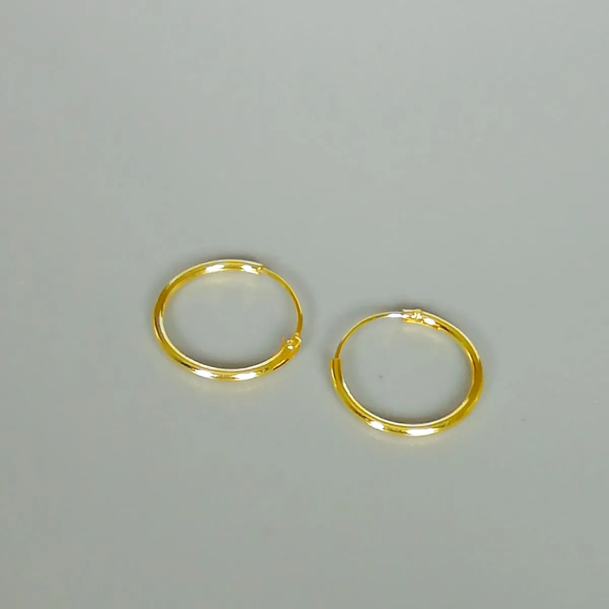 Gold hoop earrings set | 12,16,18 mm gold plated hoops | Three pairs set | 16 Gauge hoops | Silver jewelry | Minimalist endless hoops | Set 1.2