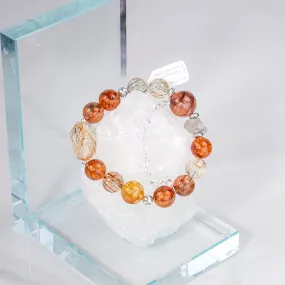 Gold Super 7 Citrine Red Hematoid Quartz Bracelet