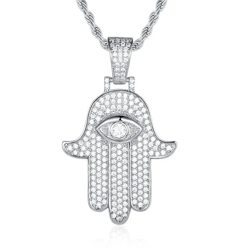 Hamsa Hand Pendant - Silver