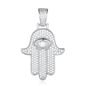 Hamsa Hand Pendant - Silver