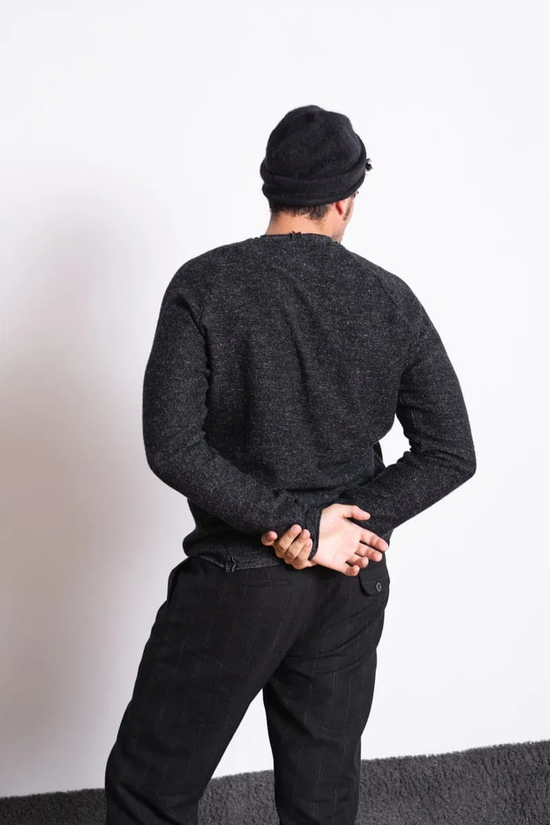 Hannibal | Anton | Weicher Pullover aus feiner Wolle in dunkelgrau