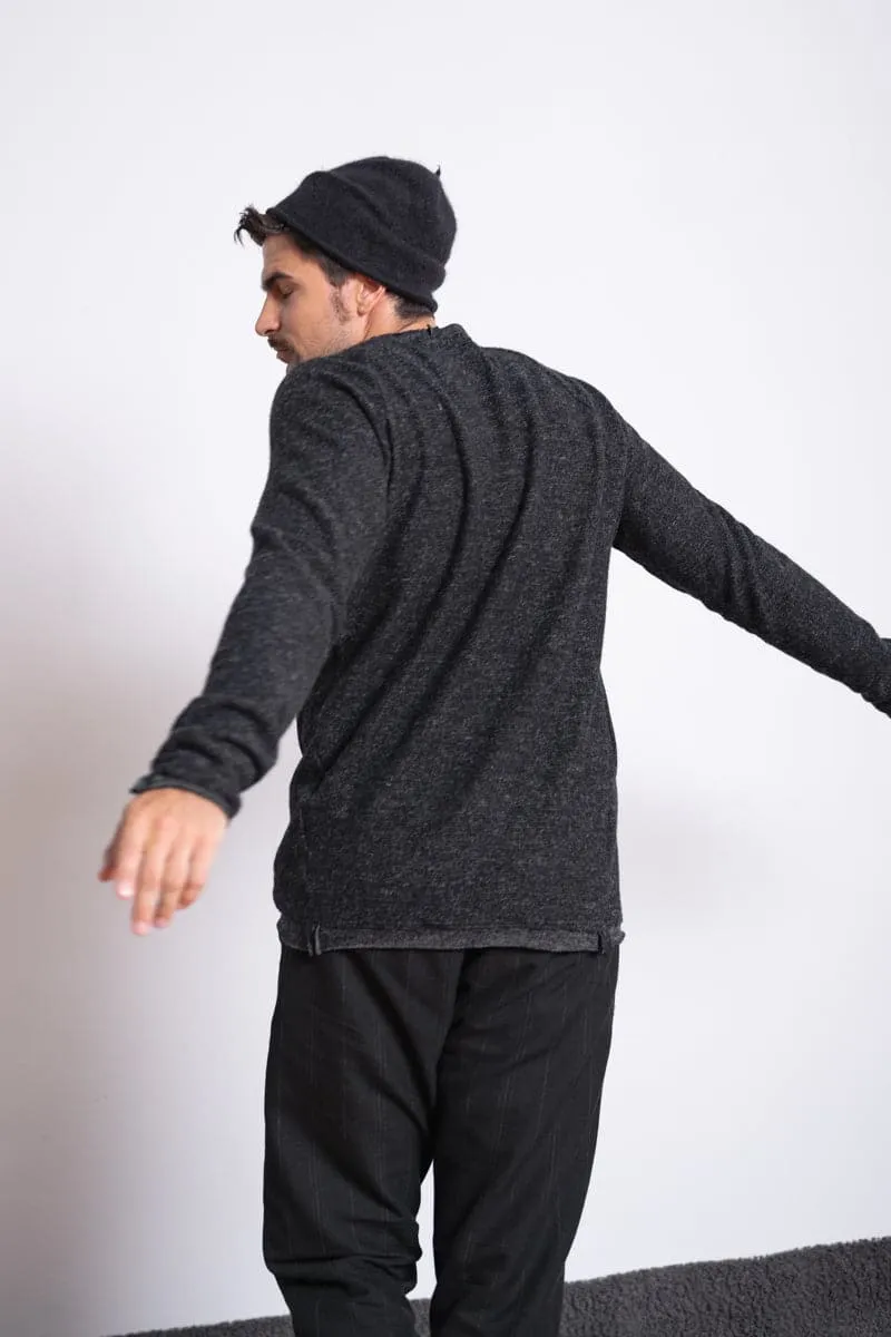 Hannibal | Anton | Weicher Pullover aus feiner Wolle in dunkelgrau