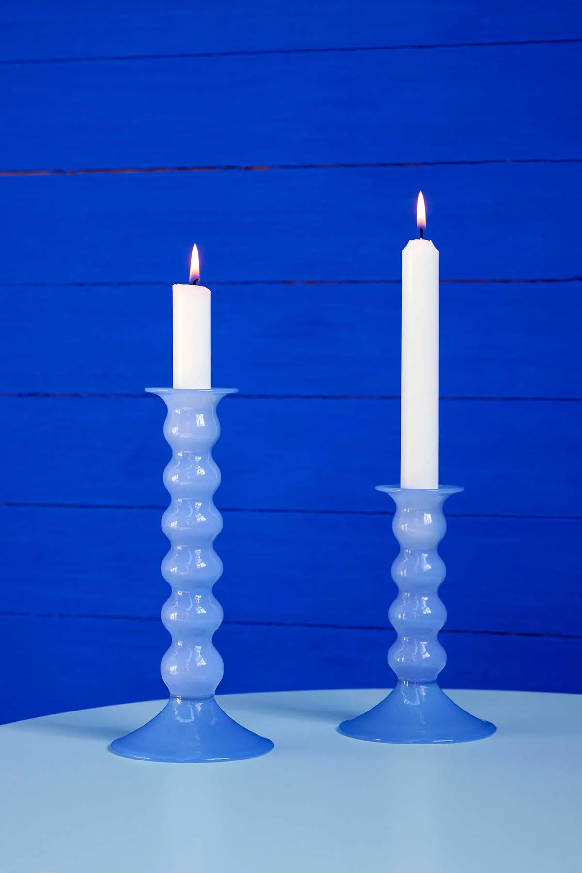 HAY Wavy Candleholder – Large – Jade Light Blue