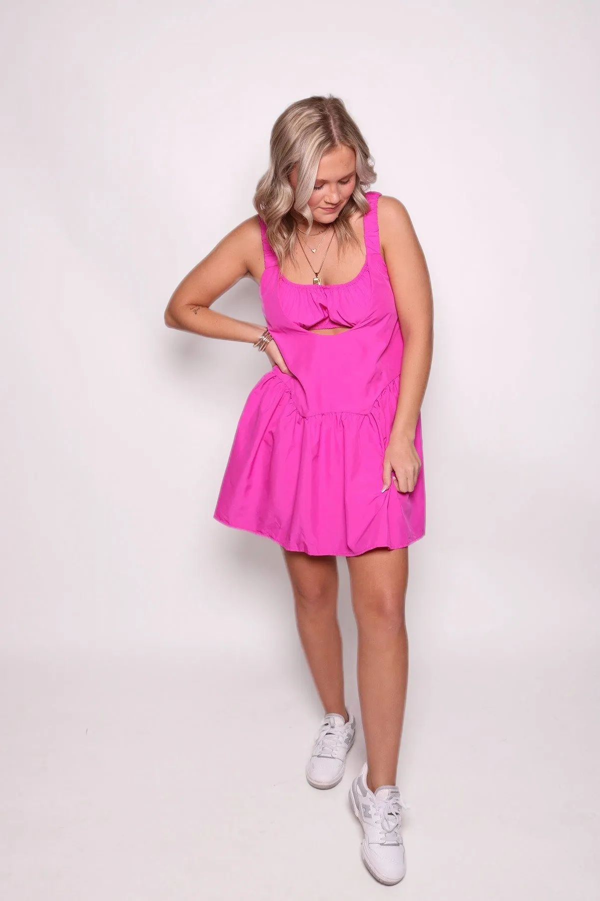 Head in the Clouds Fuchsia Romper