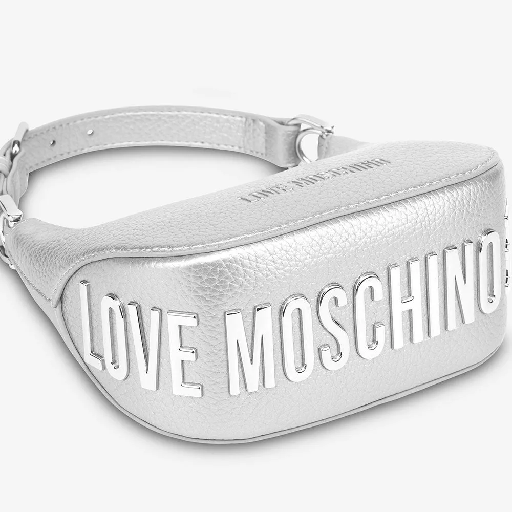 Hobo Bag Small LOVE MOSCHINO linea Giant Logo colore Argento