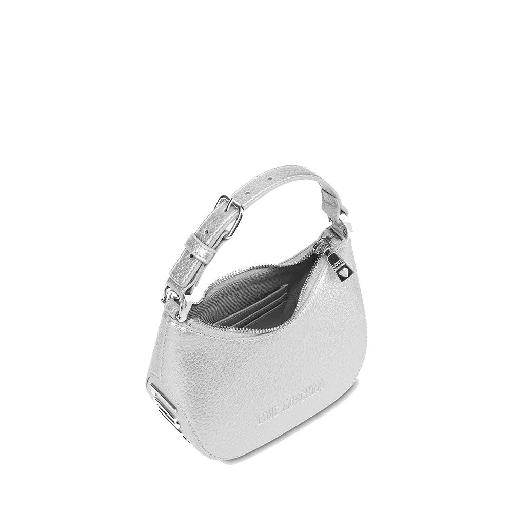 Hobo Bag Small LOVE MOSCHINO linea Giant Logo colore Argento