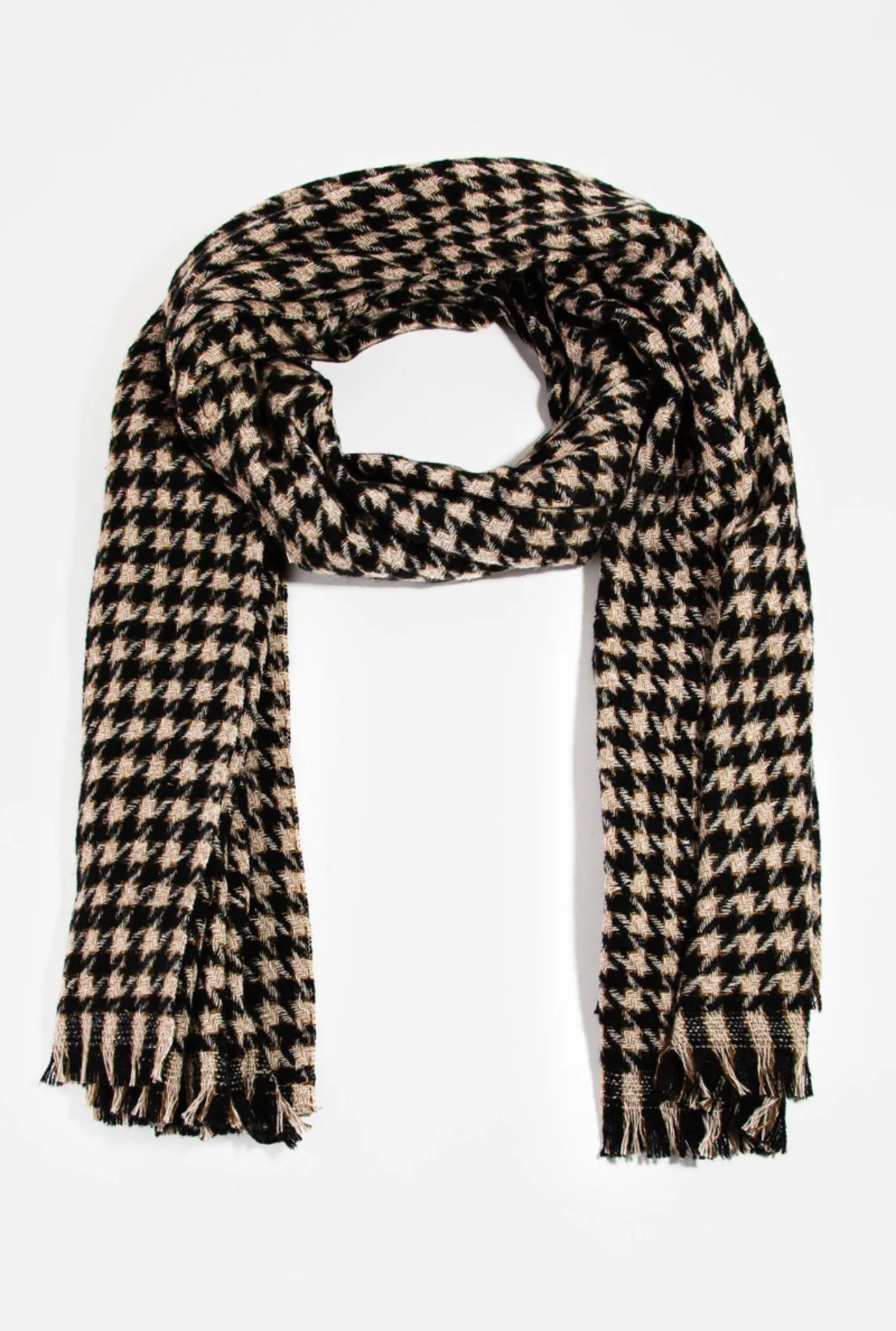 Kaylie Houndstooth Print Scarf