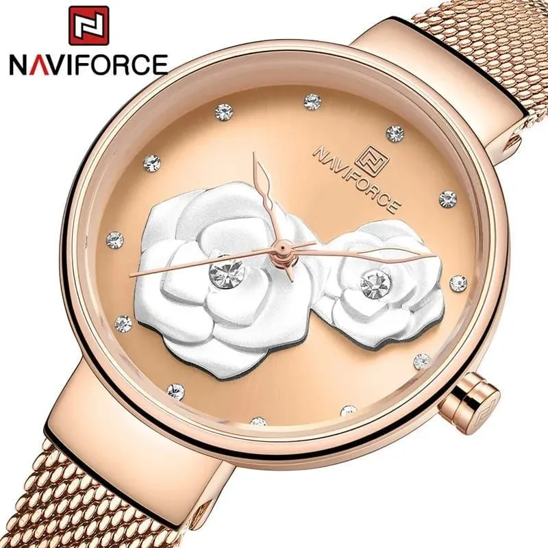 Ladies Stylish Metallic Bracelet Watch