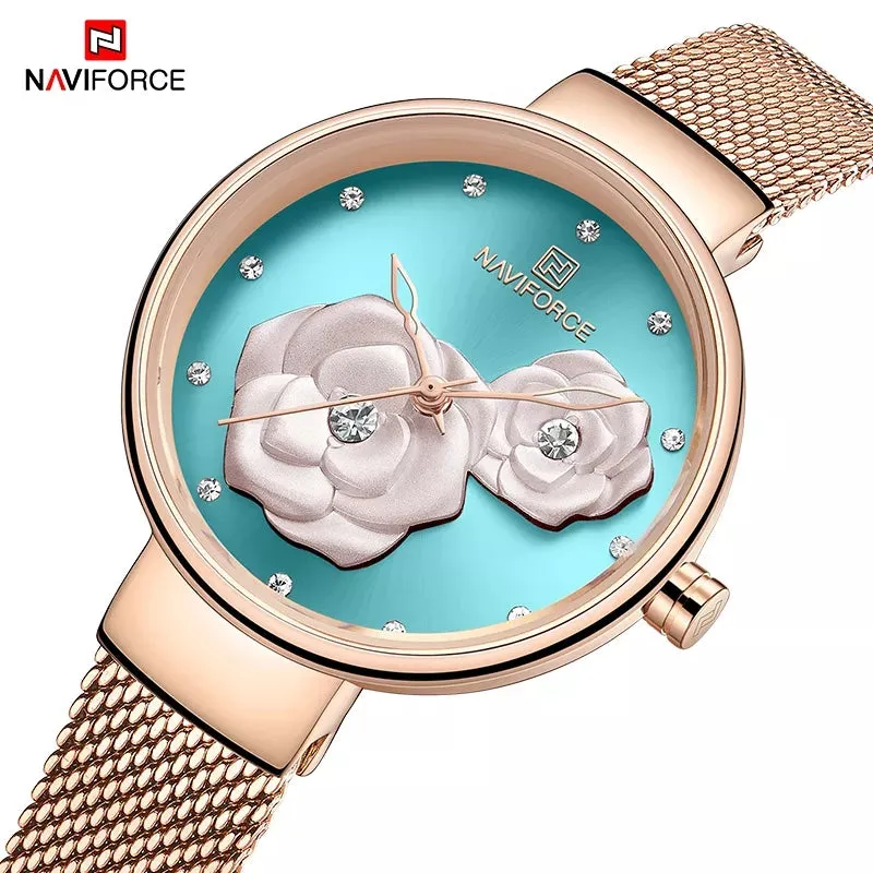 Ladies Stylish Metallic Bracelet Watch