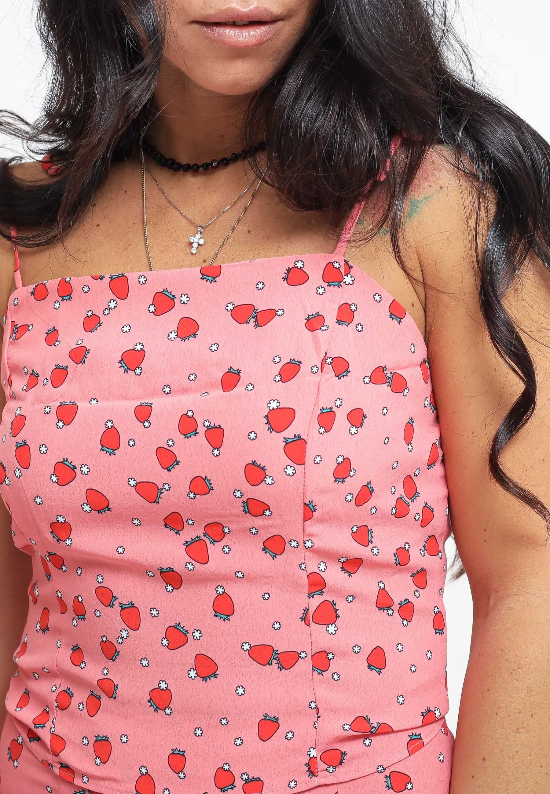 Ladies Top - Pink Strawberry