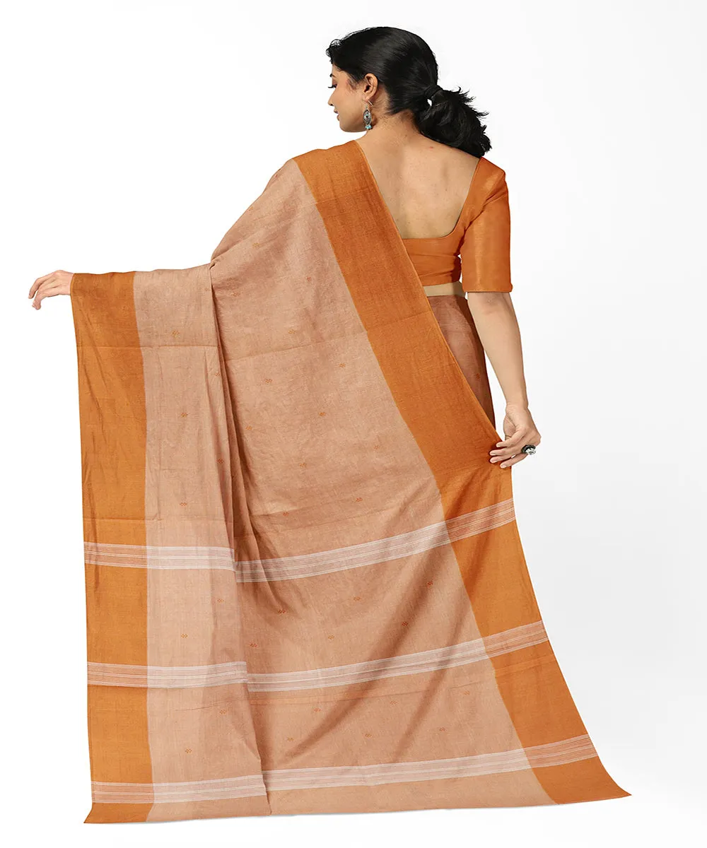 Light brown butta handwoven rajahmundry cotton saree