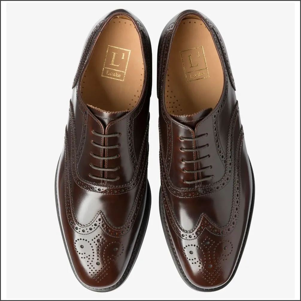 Loake 302 Classic Brogue Dark Brown Oxford Shoe Size 6.5 & 8 Only*