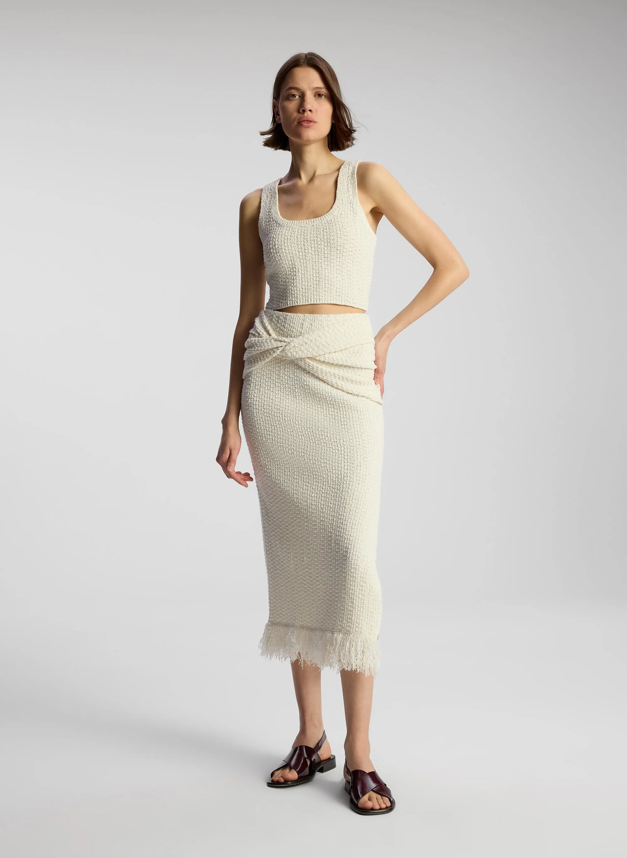 Lucia Bouclé Knit Midi Skirt