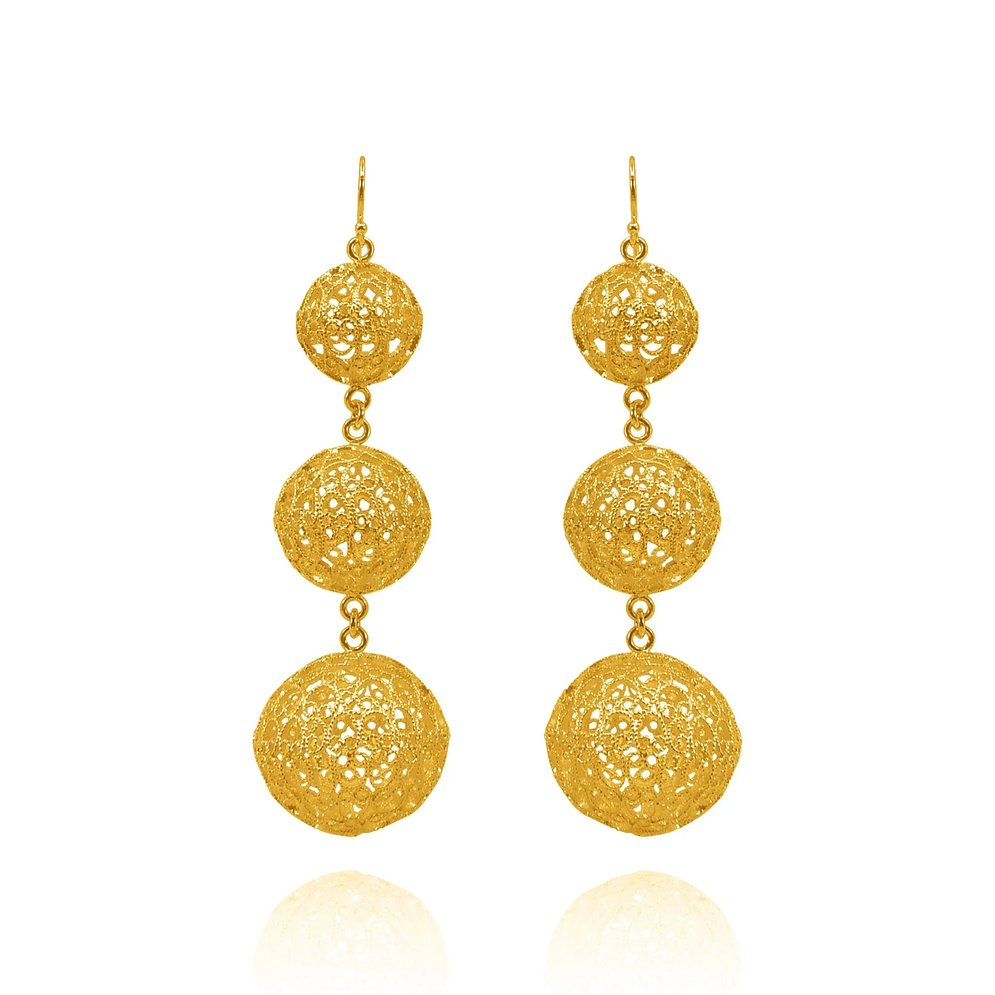 LUCRECIA GOLD LARGE STATEMENT EARRINGS FILIGREE