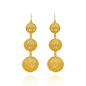 LUCRECIA GOLD LARGE STATEMENT EARRINGS FILIGREE