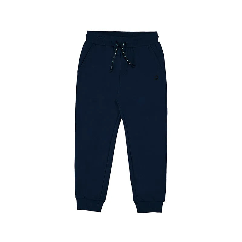 Mayoral Mini Boys Cuffed Fleece Navy Sweatpants 725-19