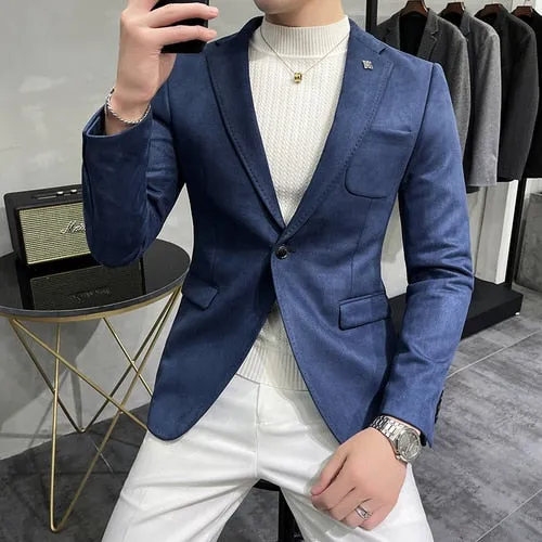 Men Casual Slim Blazer Hombre Suit