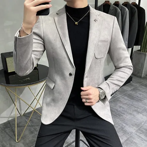 Men Casual Slim Blazer Hombre Suit