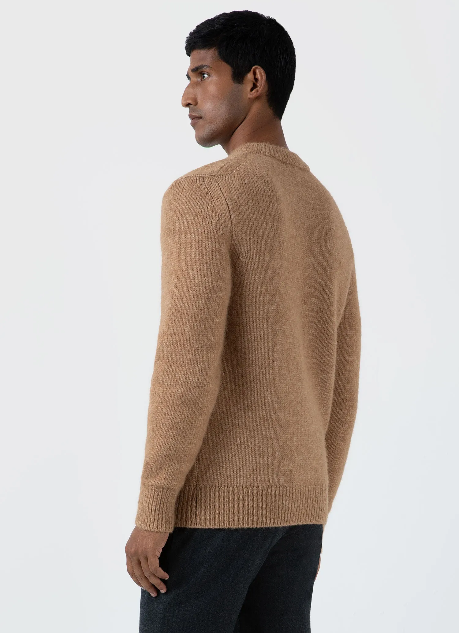 Men's Alpaca Wool Jumper in Light Camel