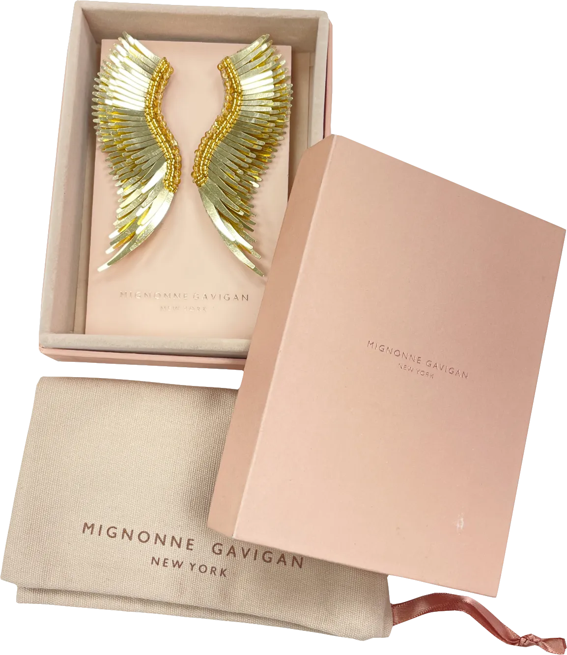 Mignonne Gavigan Gold Madeline Angel Wing Earrings BNIB