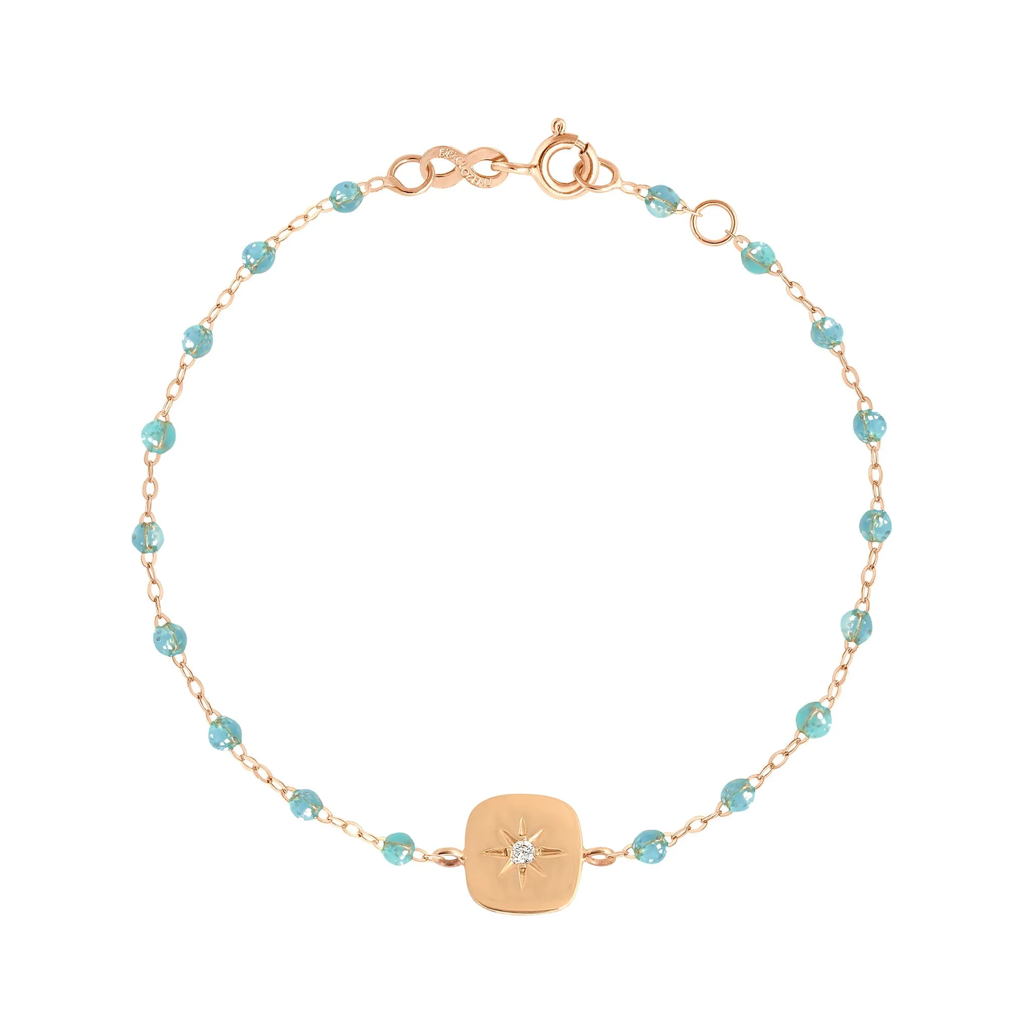 Miss Gigi Aqua diamond bracelet, Rose Gold, 6.7"