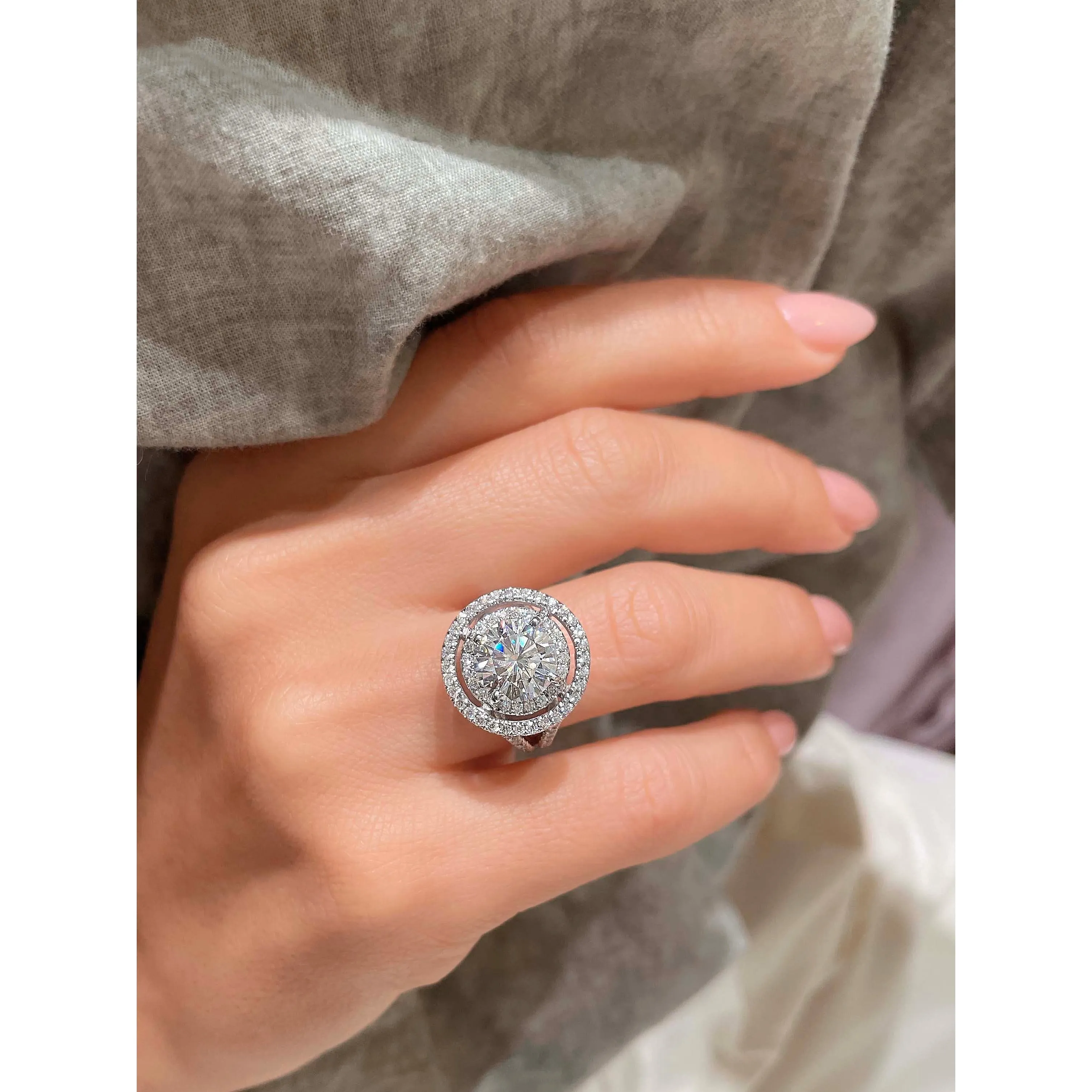 Naomi Moissanite & Diamonds Ring -Platinum