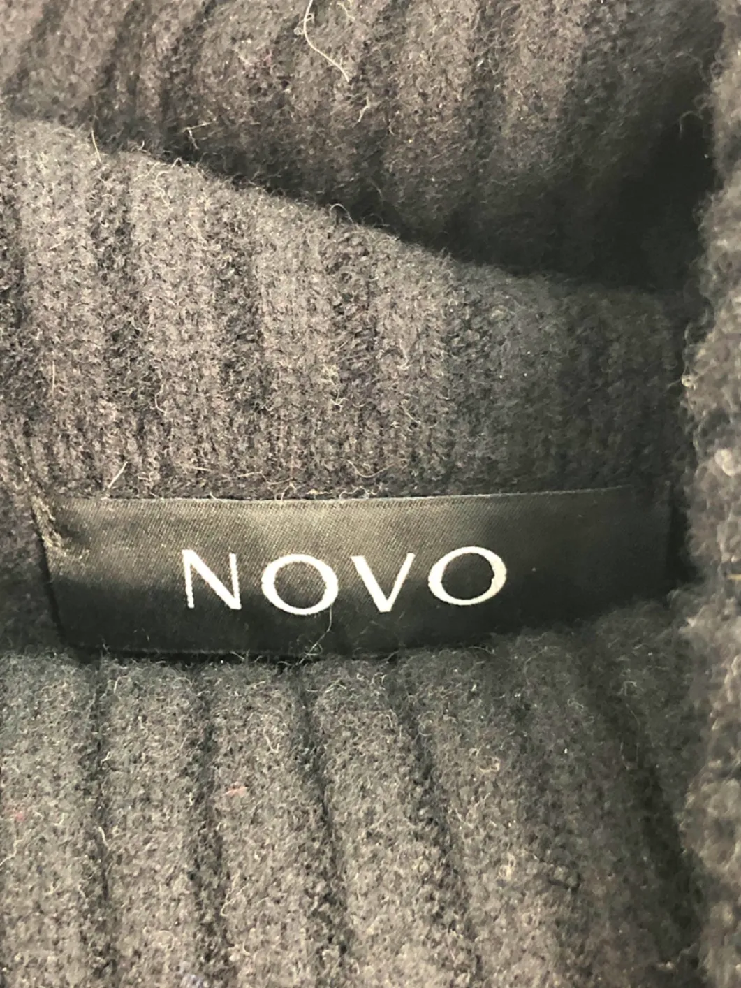 NOVO Black Merino Wool Turtleneck Jumper UK Size 10