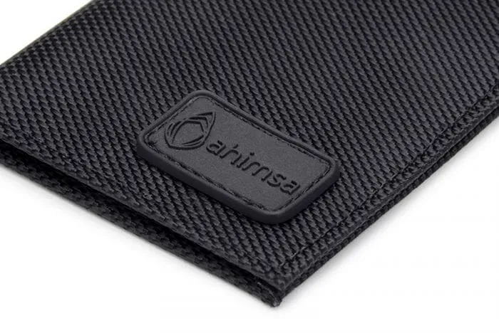 Nylon unisex cardholder by Ahimsa - black, navy or espresso