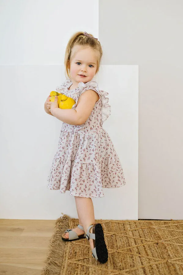 Patterned muslin dress - Delicate wild flowers