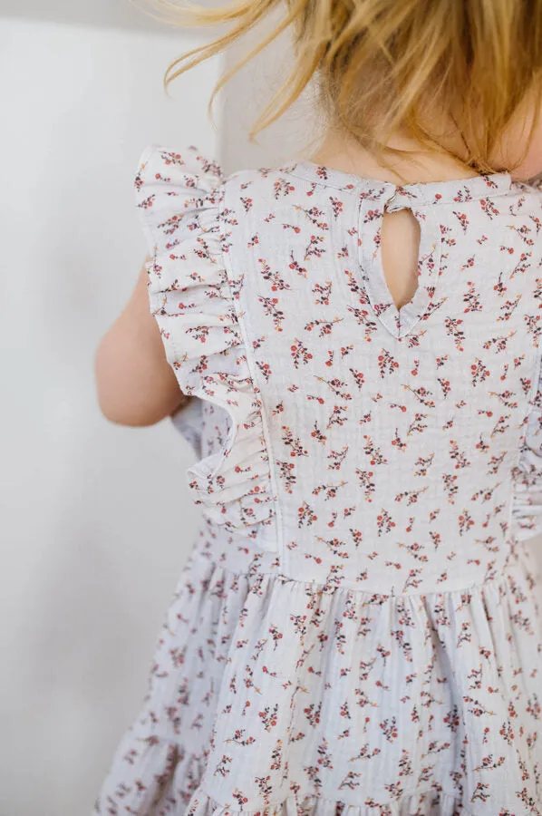 Patterned muslin dress - Delicate wild flowers