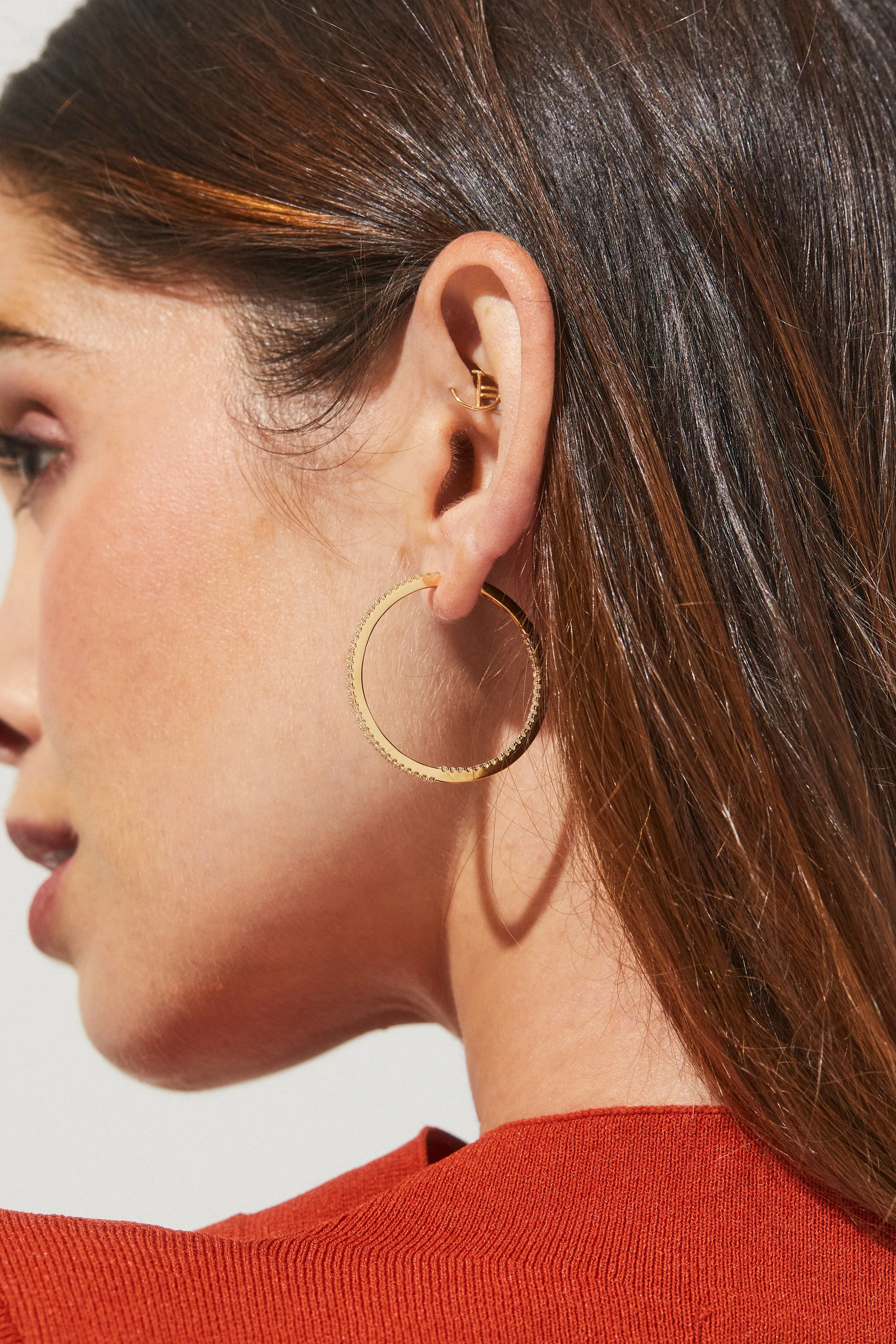 PERFECT HOOPS PAVE CZ 35MM HOOP EARRINGS