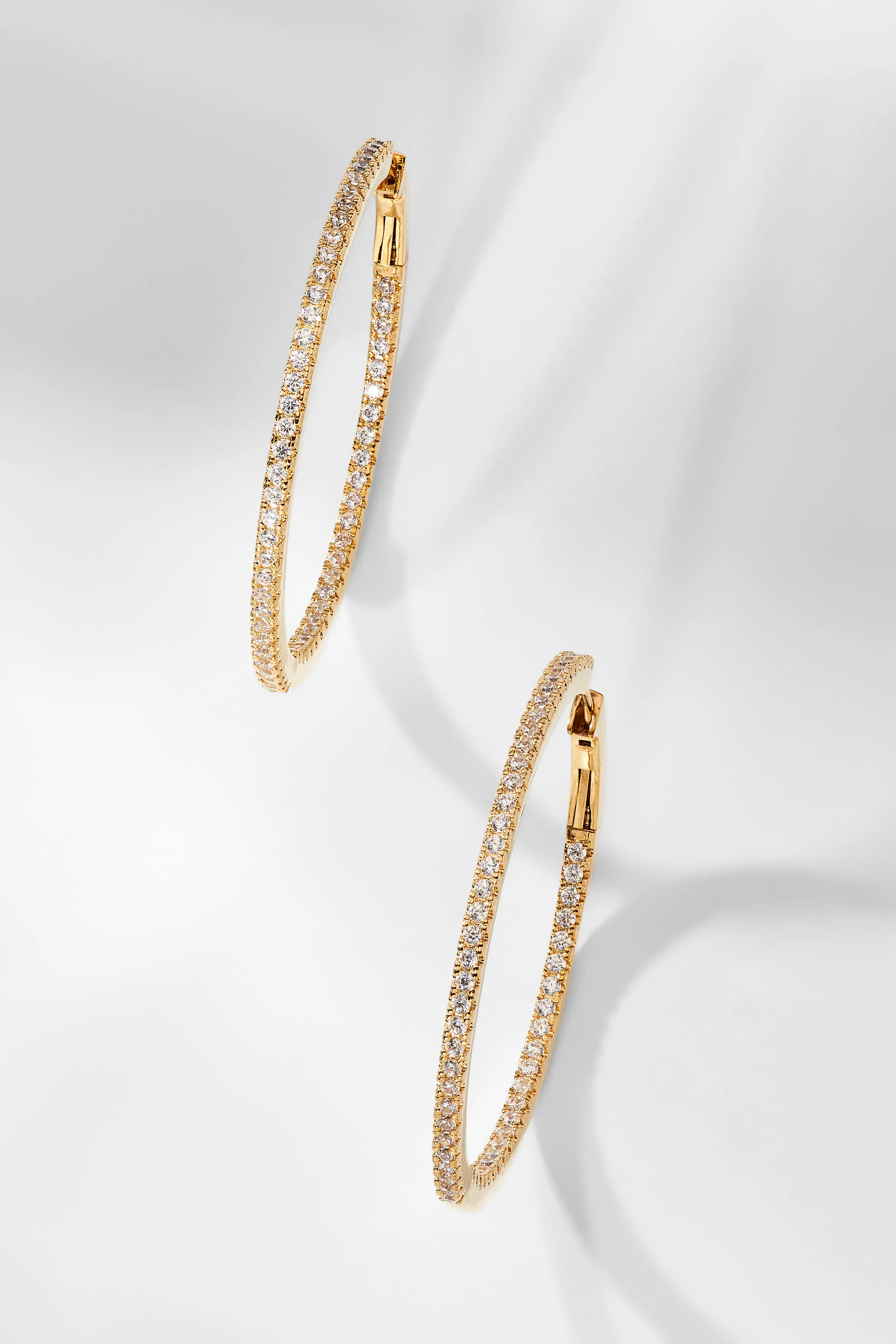 PERFECT HOOPS PAVE CZ 35MM HOOP EARRINGS