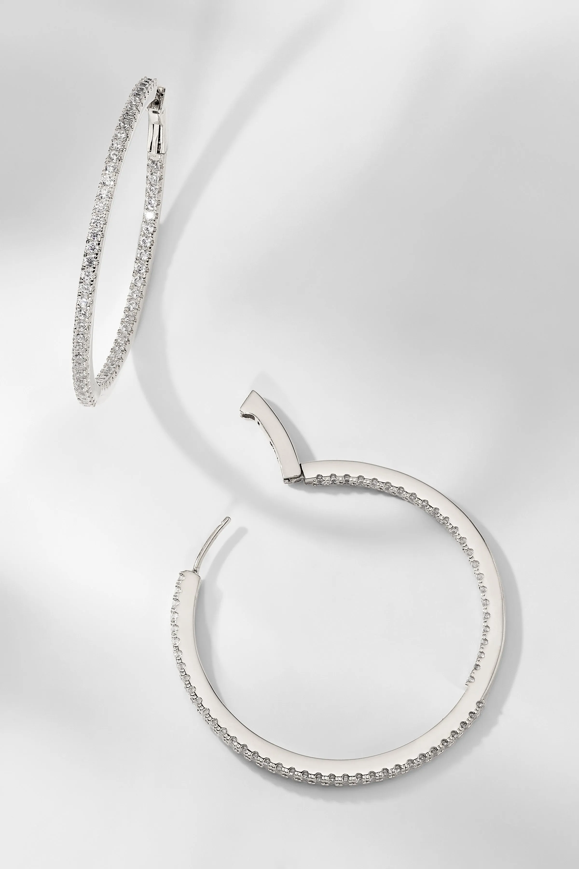 PERFECT HOOPS PAVE CZ 35MM HOOP EARRINGS