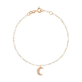 Petite Moon Classic Gigi White diamond bracelet, Rose Gold, 6.7"