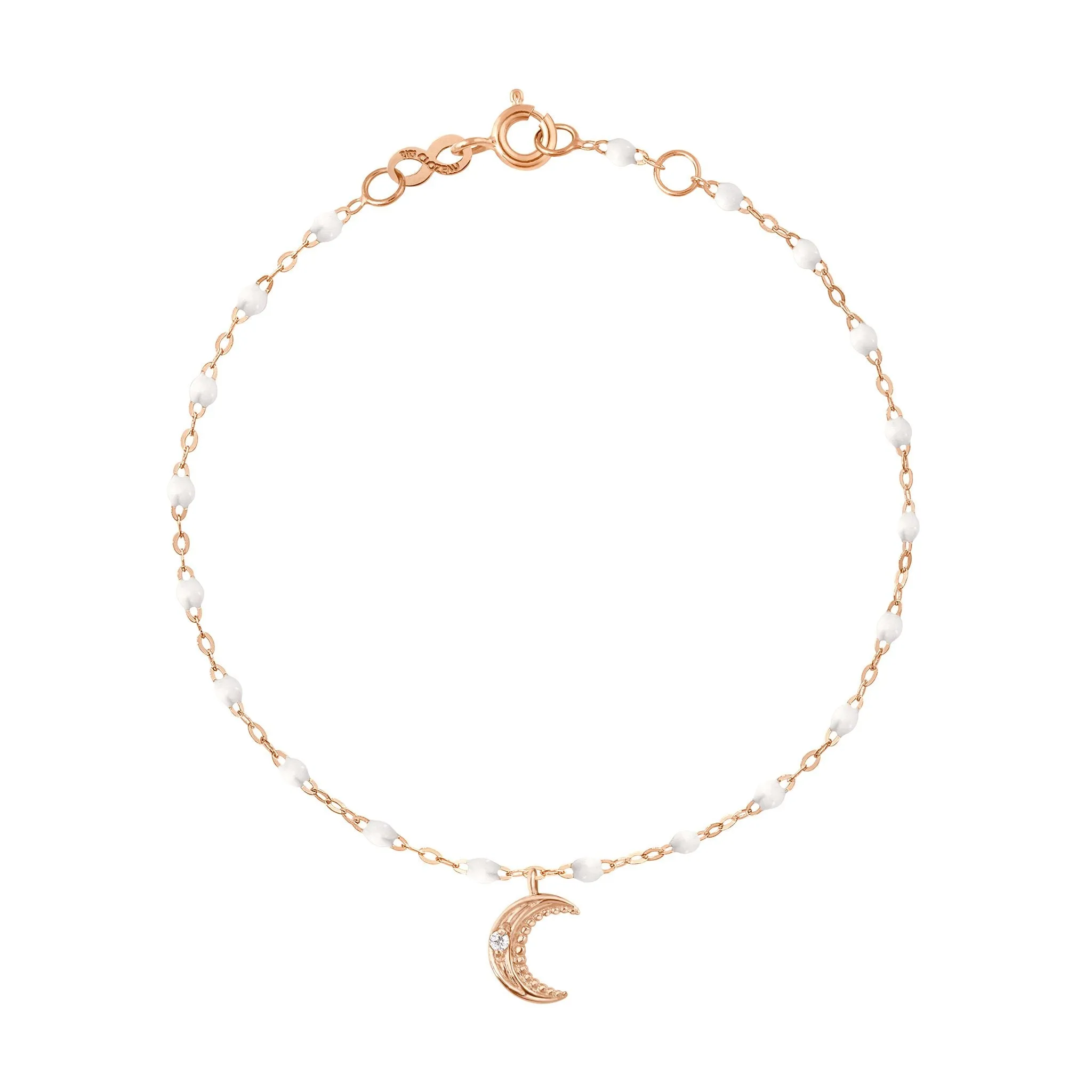 Petite Moon Classic Gigi White diamond bracelet, Rose Gold, 6.7"