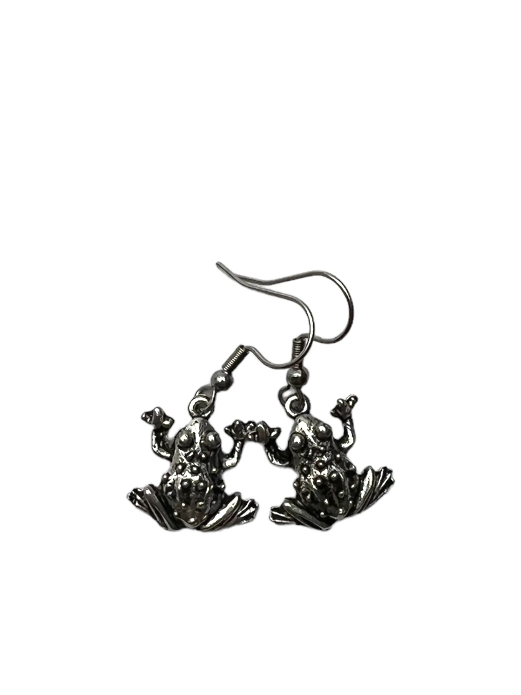 Pewter Frog Charm Necklace and Earring Set: A Cute and Quirky Statement Piece