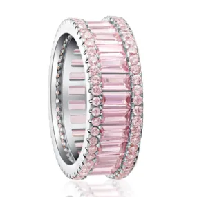 Pink 925 Sterling Silver Ring for Women with Cubic Zirconia