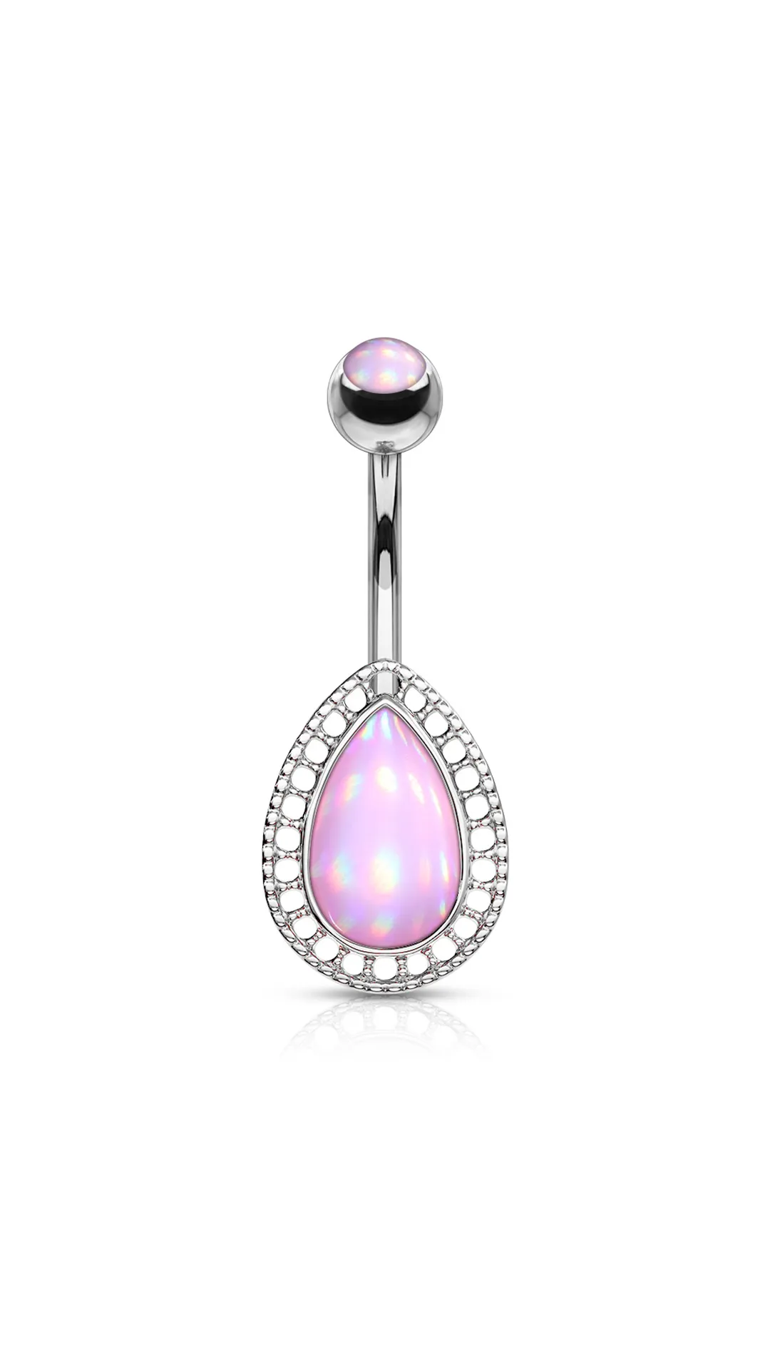 Pink Cinderella Tear Belly Ring