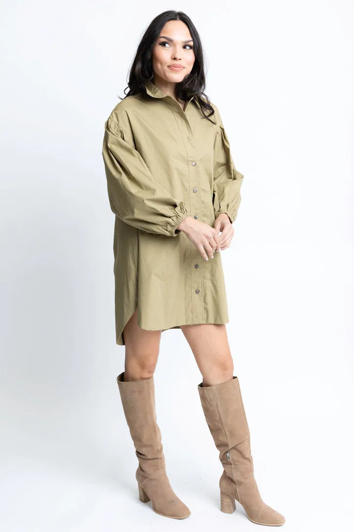 Poplin Button Up Dress