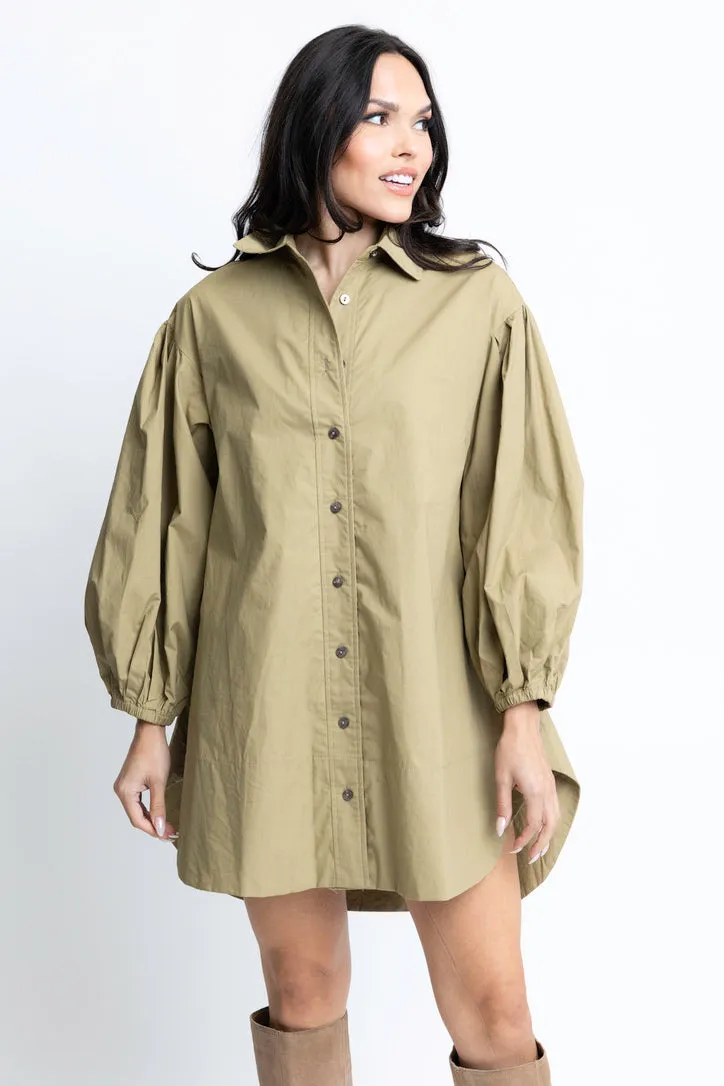 Poplin Button Up Dress