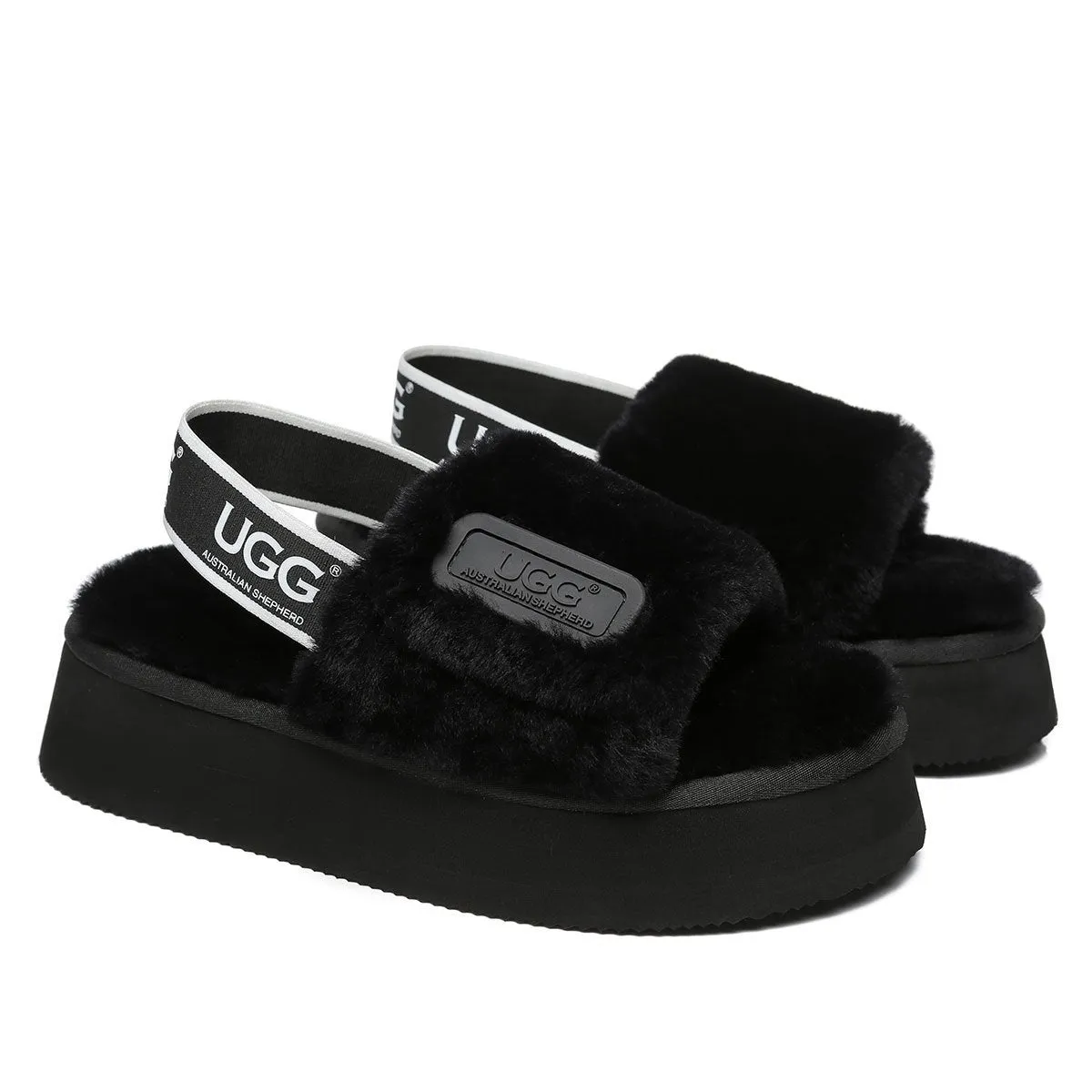 Premium Fluff UGG Platform Slides