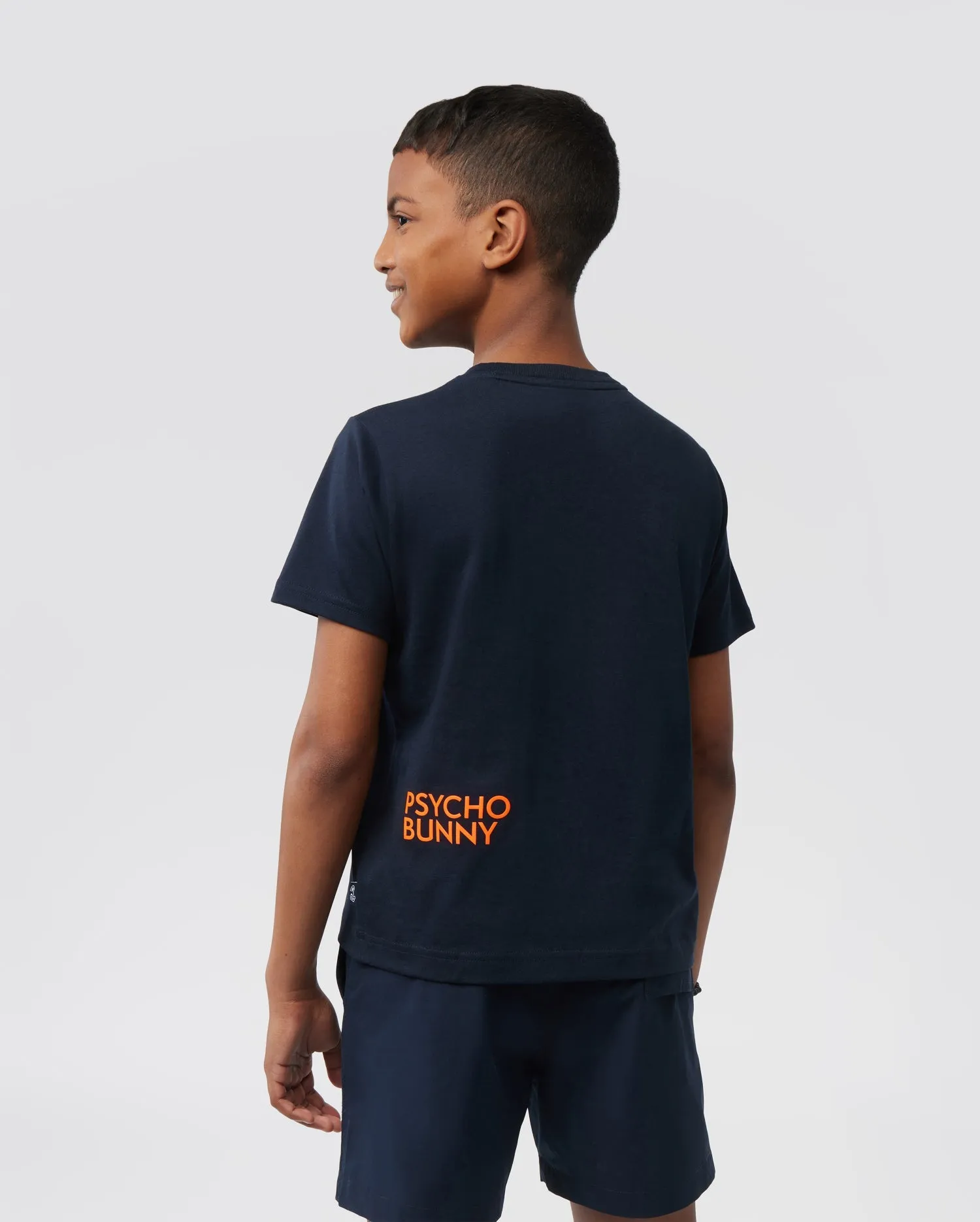 Psycho Bunny Kids Chester Embroidery Graphic Tee - Navy